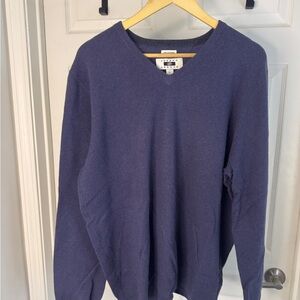 Joseph Abboud Deep Blue Cashmere V-Neck Sweater
